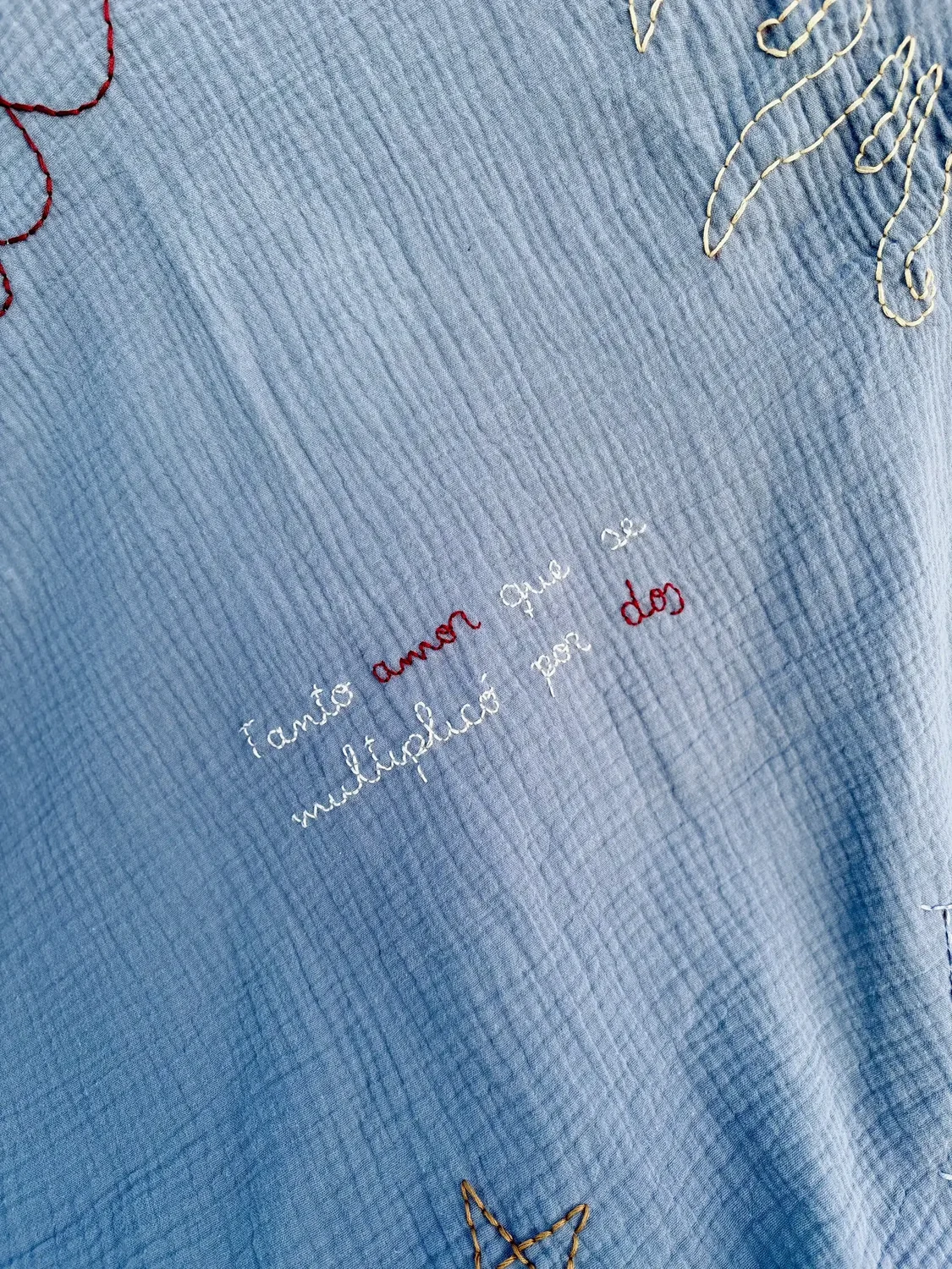 Manta bambula bordada personalizada — Gali Studio